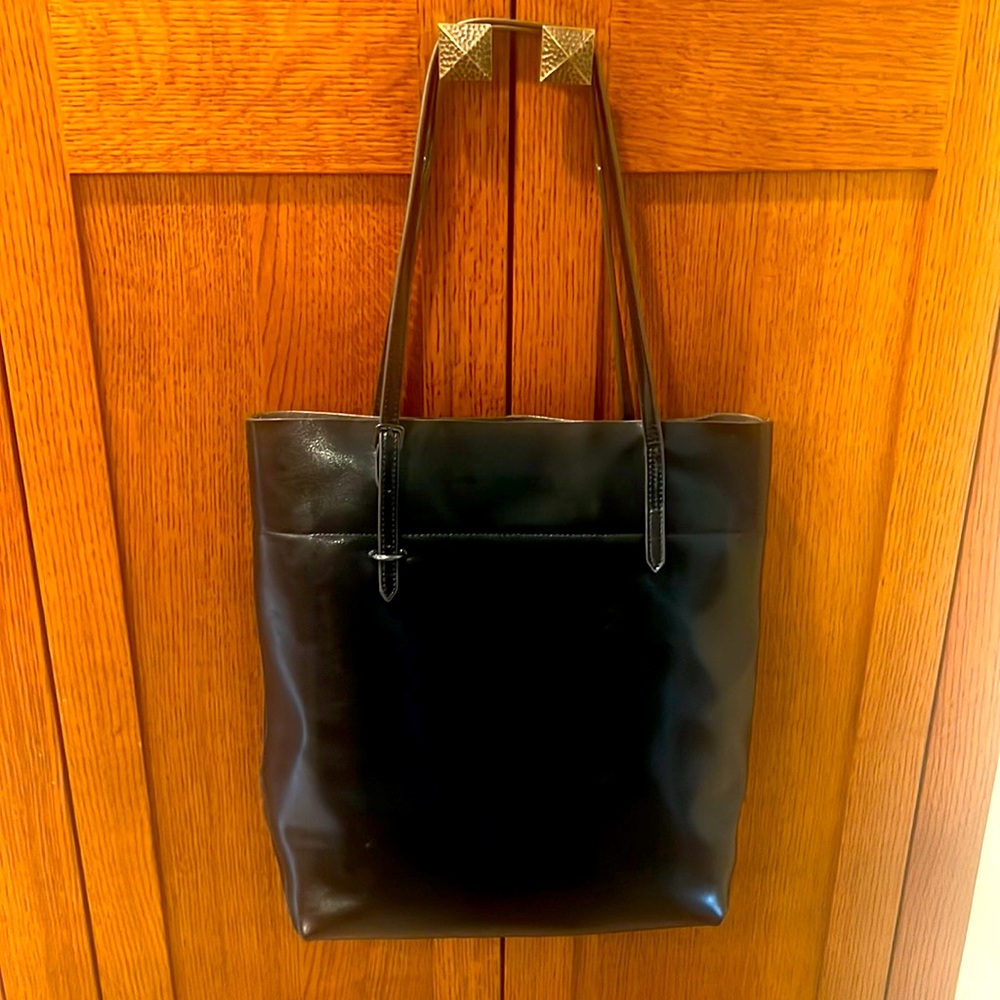 Kattee Black Leather Tote 🖤 Purse w/Straps 🖤